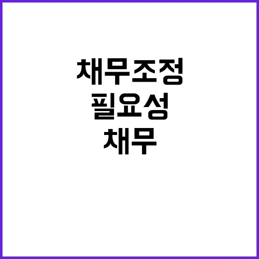 국가 총부채 관리 필요성과 채무조정의 중요성!