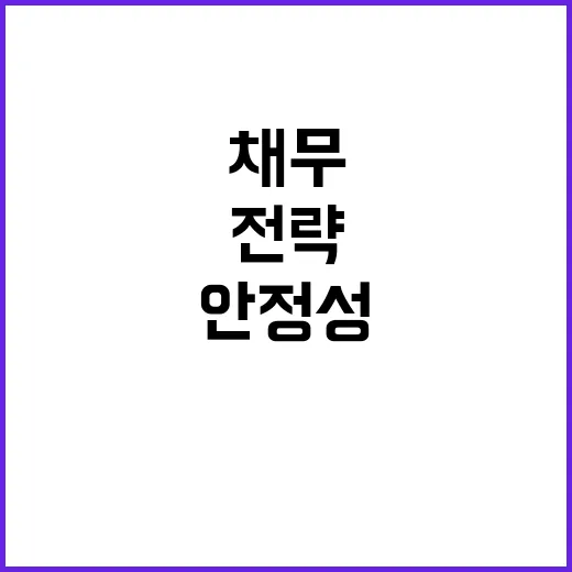 채무 안정성 기재부의 새로운 관리 전략 공개!