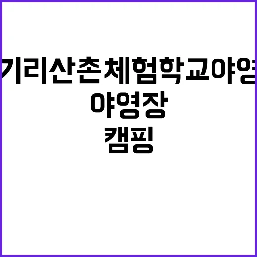 대기리산촌체험학교야…