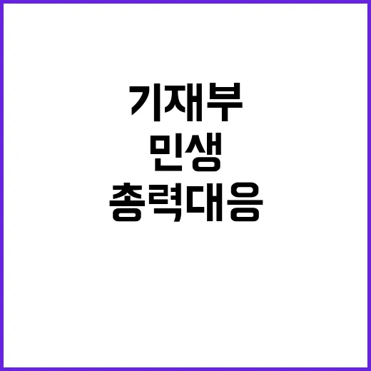 체감 민생 회복 기재부의 총력 대응 비결 공개!