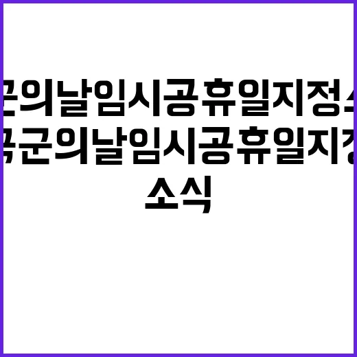 국군의 날 임시공휴일 지정 소식 예고!