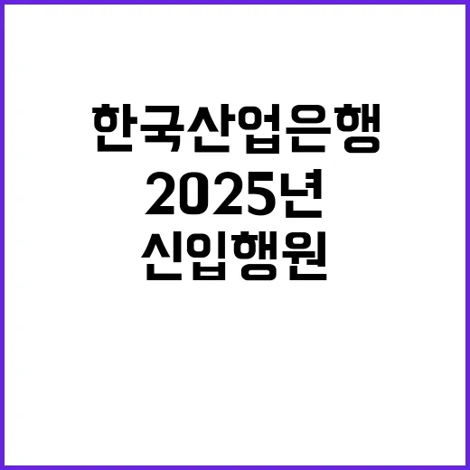 한국산업은행 2025년 5급 신입행원 채용공고