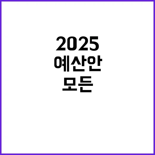 2025 예산안 살림살이에 필요한 모든 정보 공개!