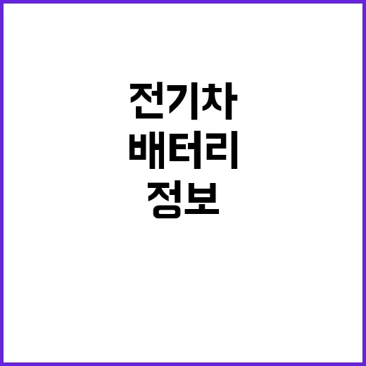 배터리 관련 정보 …