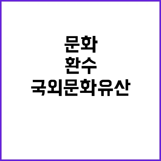 국외 문화유산 환수…