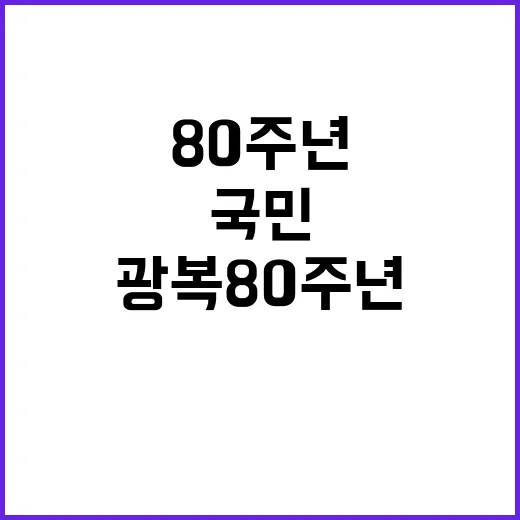 광복 80주년 국민 의견 반영한 기념사업 사실은?