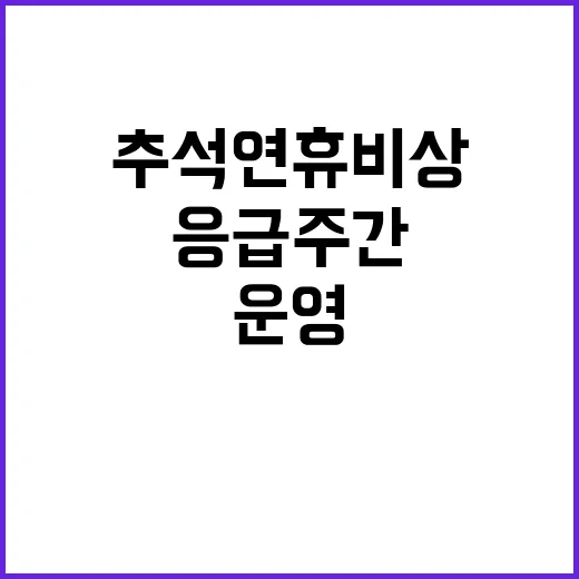 ‘추석 연휴 비상’…