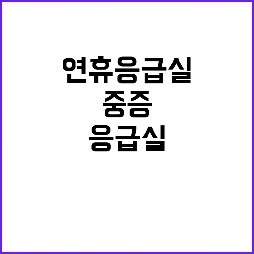 연휴 응급실 중증환…