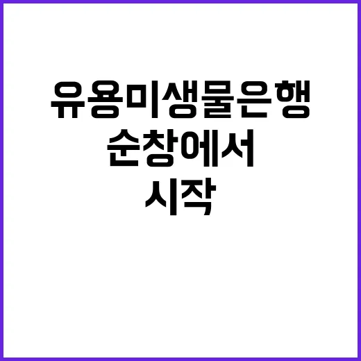 유용미생물은행 순창에서 혁신의 시작 공개!