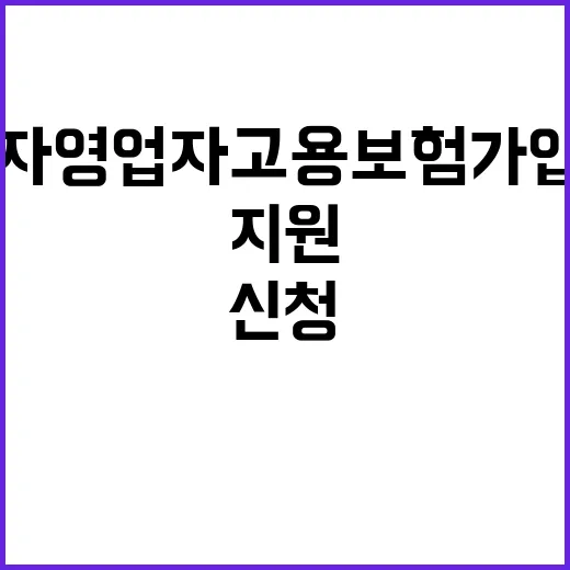 자영업자 고용보험 가입과 지원 신청 한 번에!