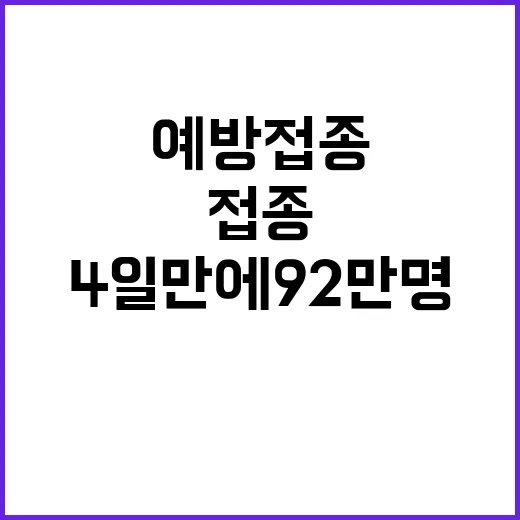 예방접종 4일 만에 92만 명 놀라운 참여!