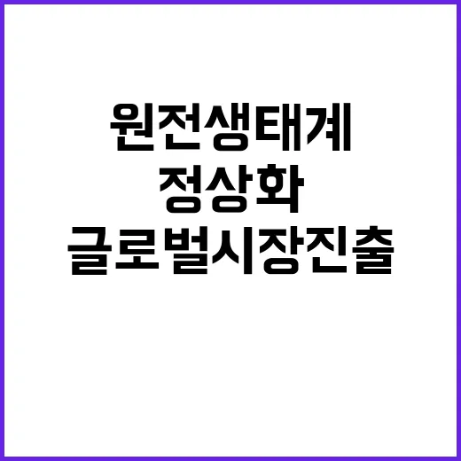 원전 생태계 정상화 글로벌 시장 진출 계획 공개!