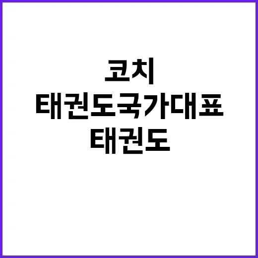 태권도 국가대표 코…