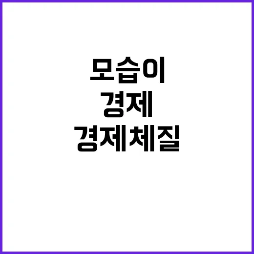 경제 체질 지금 변화하는 모습이 궁금하다!