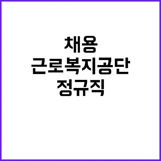 근로복지공단 정규직…