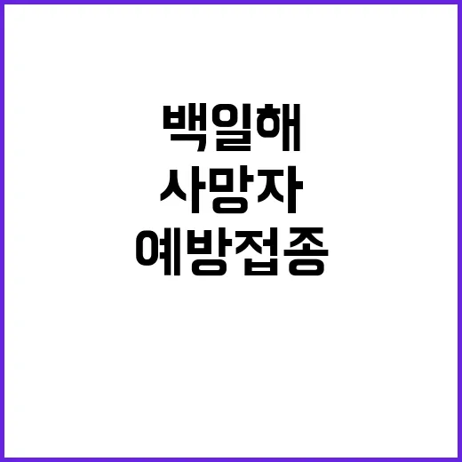 백일해 사망자 예방…