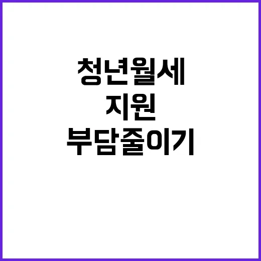 청년월세 특별지원 당신의 월세 부담 줄이기!