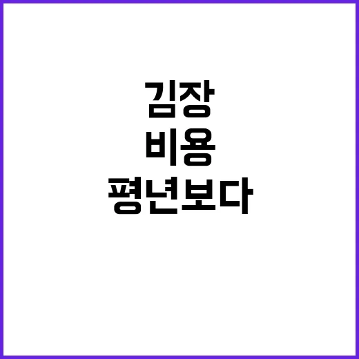 김장재료값 안정 비…