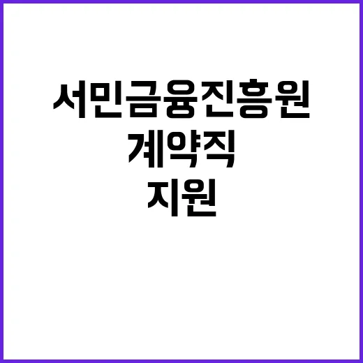 서민금융진흥원 비정…