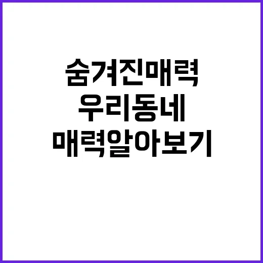 착세권 우리 동네의 숨겨진 매력 알아보기!