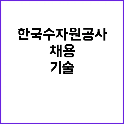 [한국수자원공사] 강원지역협력단 강릉현대화사업소 특수직(기술관리_건설사업) 채용 공고(7차)