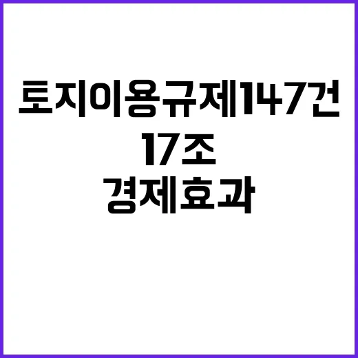 토지이용규제 147건 해제…17조 경제효과 예상!