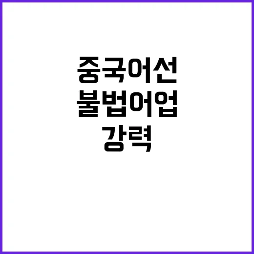 불법 어업 중국어선 강력 단속 예고!