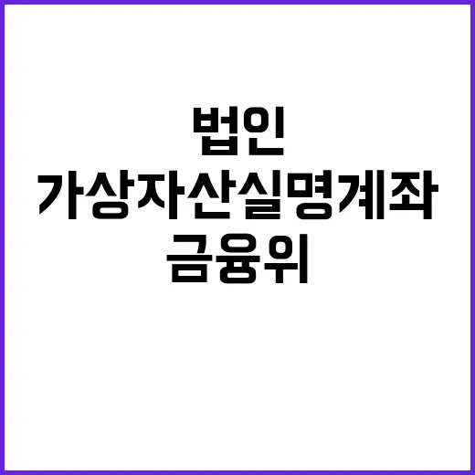 금융위 법인 가상자산 실명계좌 미확정 사실 공개!