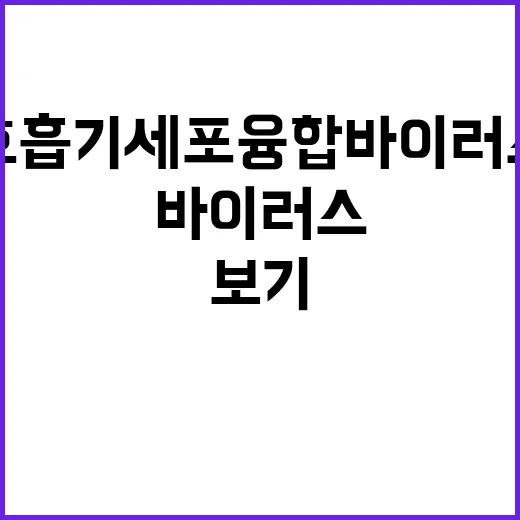 ‘호흡기세포융합바이러스’에 대한 모든 궁금증 풀어보기!