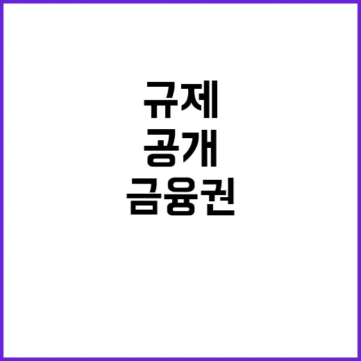 금융권 규제 신속 처리 중인 사실들 공개!