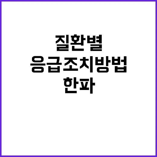 한파 주의! 질환별 응급조치 방법 공개합니다.