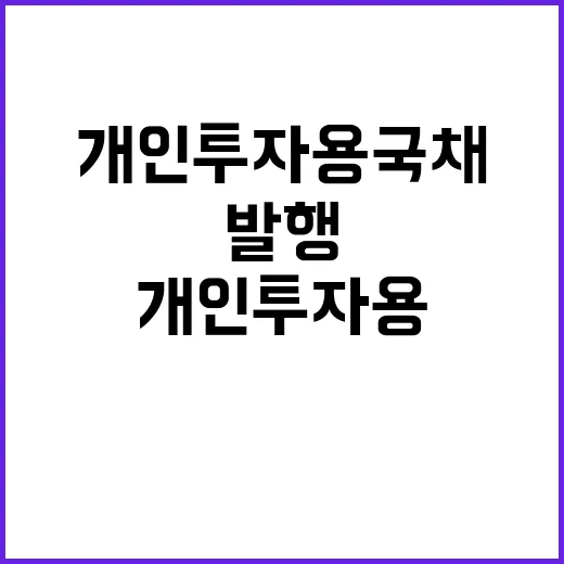 개인투자용 국채 발행 결정 시기 아직 미정!