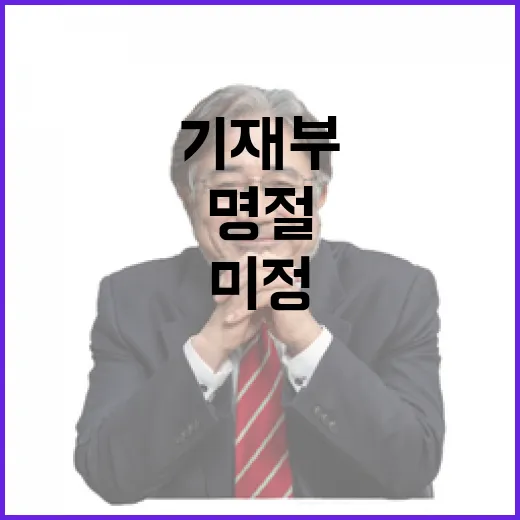 명절대책 기재부의 …