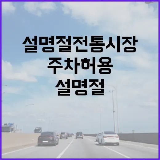 주차 허용 설 명절 전통시장 완벽 대책!