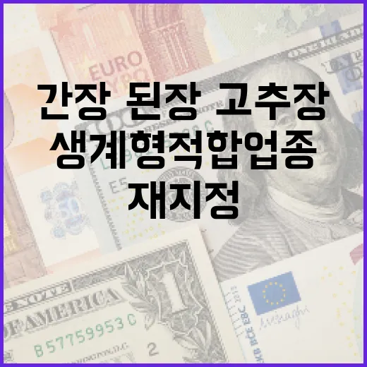 생계형 적합업종 간장·된장·고추장 생산 재지정!