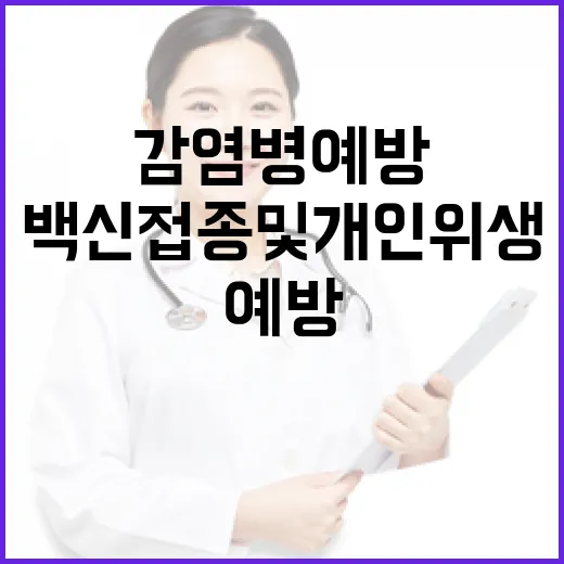 감염병 예방 백신 접종 및 개인위생 철저 당부!