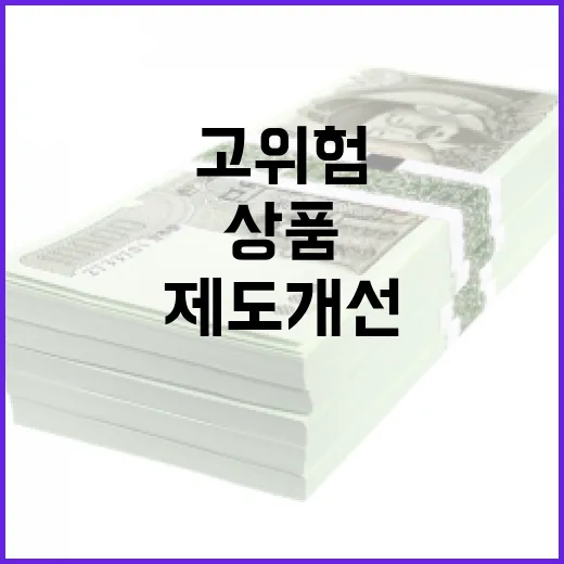 금융위 고위험 상품 제도개선 결정 없다! 이유는?