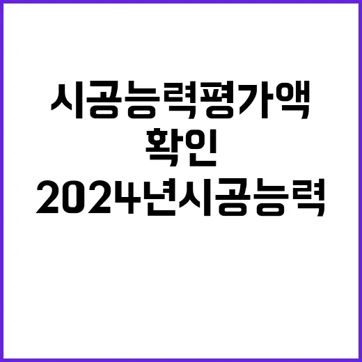 국토부 발표 2024년 시공능력평가액 확인 필요!