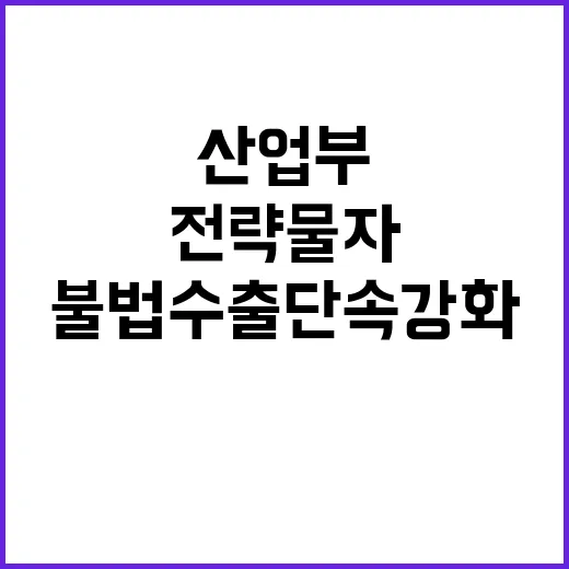 전략물자, 불법수출 단속 강화 위한 산업부 협업!