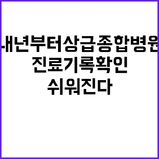 진료기록 확인 내년부터 상급종합병원에서 쉬워진다!