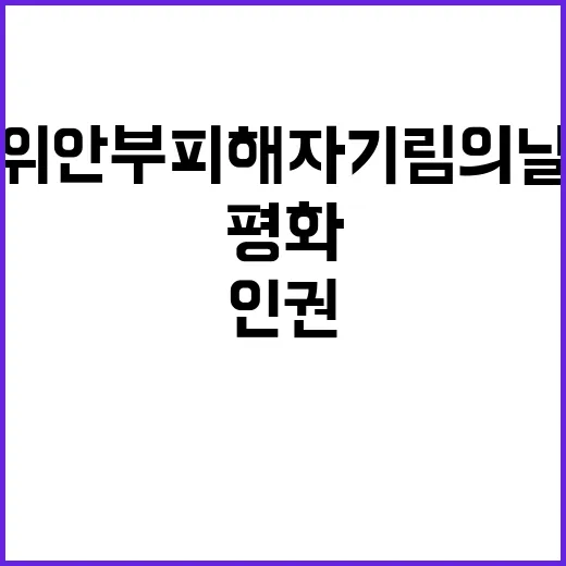 위안부 피해자 기림의 날 인권과 평화의 의미!