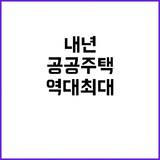 공공주택 내년 역대 최대 공급! 20만 5000가구!