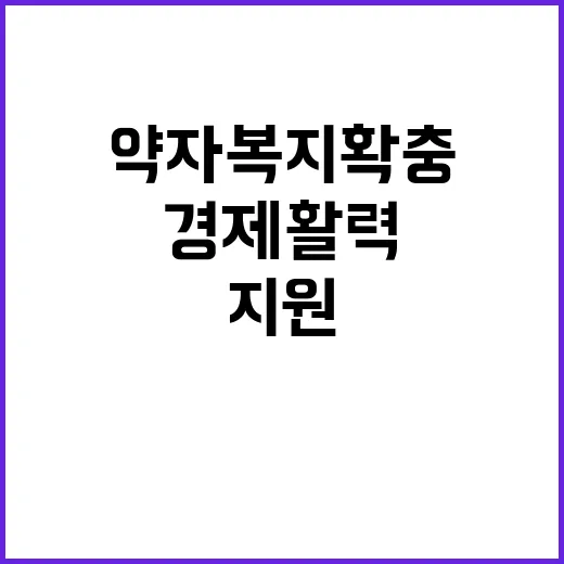 약자복지 확충 경제…