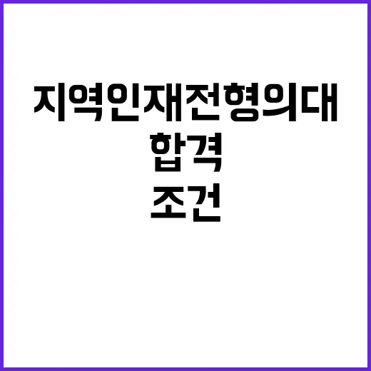 지역인재 전형 의대…