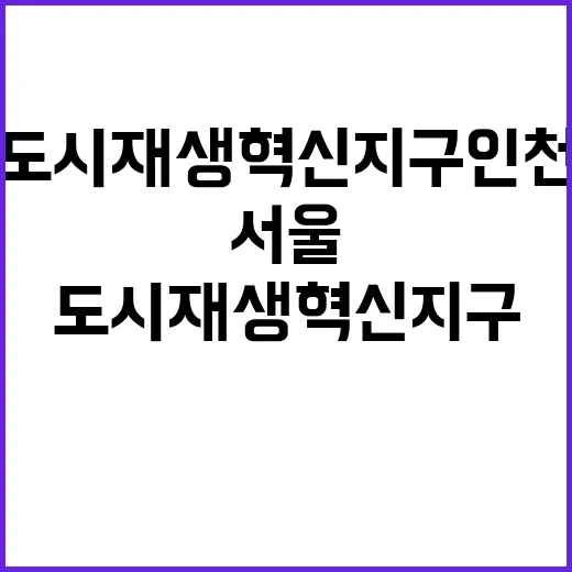 도시재생 혁신지구 인천과 서울의 새로운 변화!