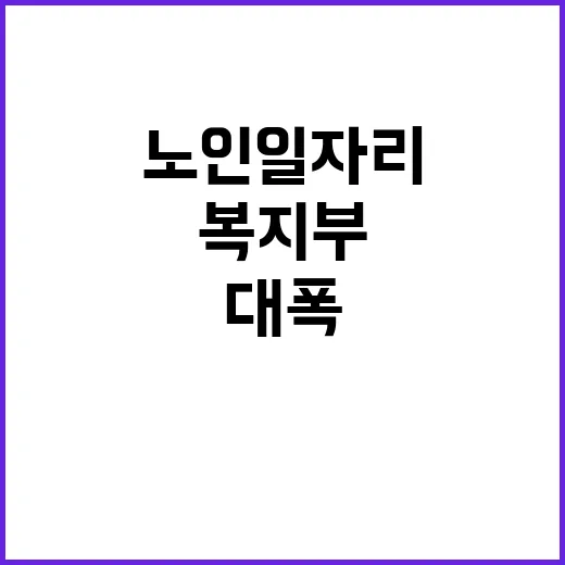 복지부 노인일자리 선발 평가기준 대폭 강화!