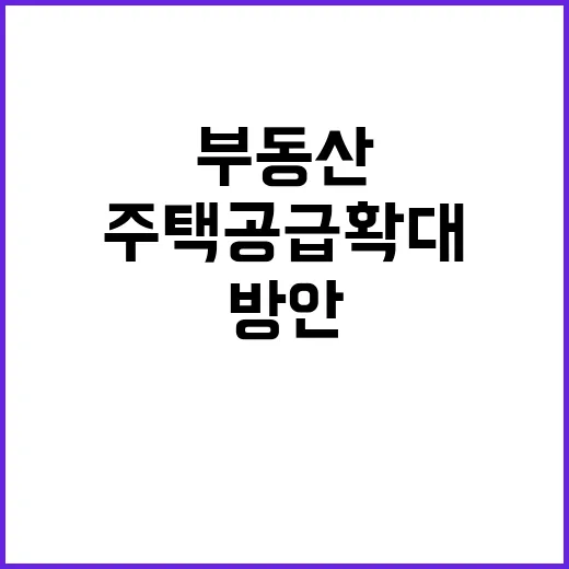 부동산 정부의 주택공급 확대 혁신 방안 공개!