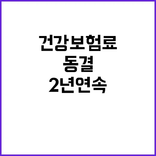 건강보험료 2년 연속 동결로 7.09% 유지!