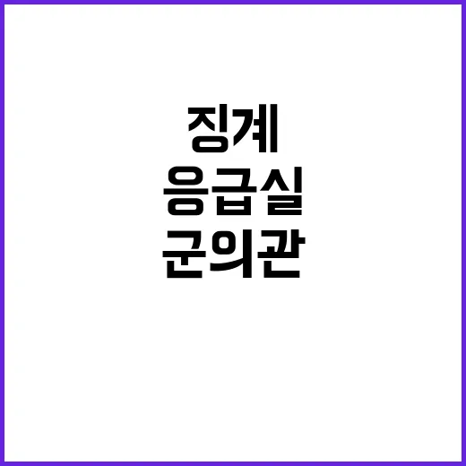 군의관 응급실 위반 징계 검토 안 한 이유?