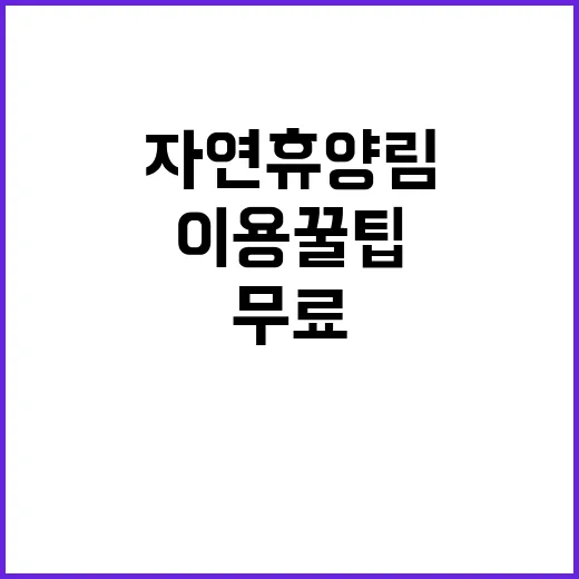 자연휴양림 ‘무료’ 이용 꿀팁 공개합니다!